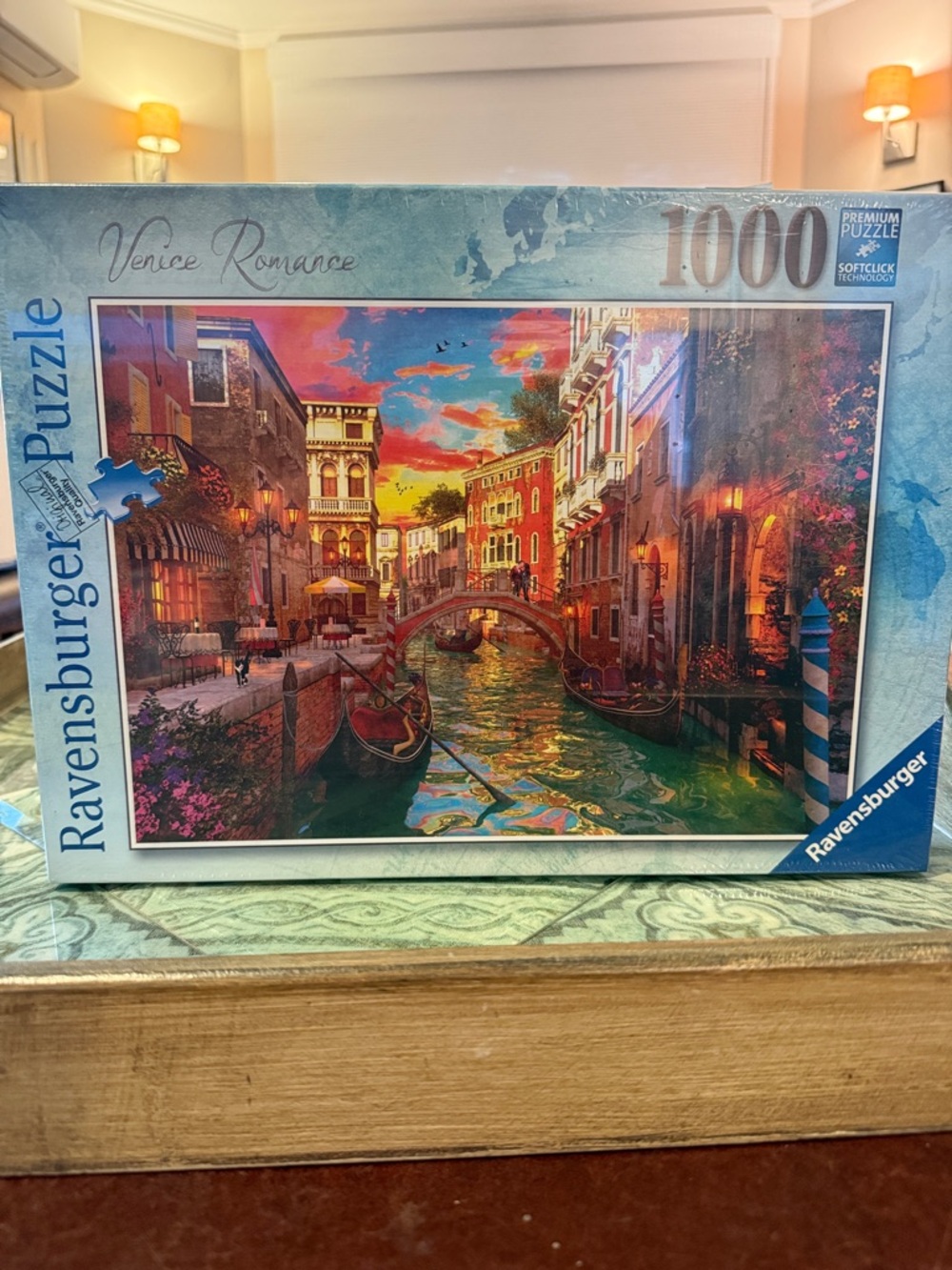 Ravensburger Venice Romance Puzzle — Vibrant Orange, Pink & Blue Canal Scene